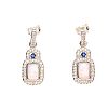 STERLING SILVER OPAL & CUBIC ZIRCONIA EARRINGS at Ross's Online Art Auctions