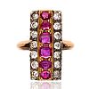 FRENCH ROSE GOLD RUBY & DIAMOND RING at Ross's Online Art Auctions