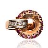 14CT ROSE GOLD RUBY & DIAMOND RING at Ross's Online Art Auctions