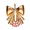 18CT GOLD RUBY & DIAMOND BROOCH/PENDANT at Ross's Online Art Auctions