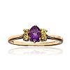 9CT GOLD PERIDOT & AMETHYST RING at Ross's Online Art Auctions