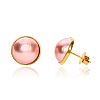 18CT GOLD PINK MABE PEARL EARRINGS at Ross's Online Art Auctions