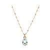 9CT GOLD BLUE TOPAZ & DIAMOND PENDANT ON GOLD-TONE CHAIN at Ross's Online Art Auctions