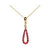 9CT GOLD RUBY & DIAMOND PENDANT ON GOLD-TONE CHAIN at Ross's Online Art Auctions