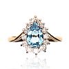 9CT GOLD TOPAZ & DIAMOND RING at Ross's Online Art Auctions