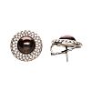 WHITE GOLD TAHITIAN PEARL & DIAMOND EARRINGS at Ross's Online Art Auctions