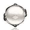 STEPHEN WEBSTER 18CT WHITE GOLD BLACK DIAMOND, MOTHER OF PEARL & ROCK CRYSTAL RING at Ross's Online Art Auctions