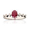 STERLING SILVER RUBY & WHITE ZIRCON RING at Ross's Online Art Auctions