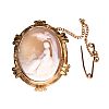 15CT GOLD CAMEO BROOCH at Ross's Online Art Auctions