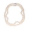DOUBLE STRAND OF AKOYA PEARLS & 18CT WHITE GOLD DIAMOND CLASP at Ross's Online Art Auctions