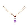 18CT GOLD AMETHYST, PINK TOPAZ & DIAMOND NECKLACE at Ross's Online Art Auctions