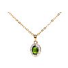 GOLD-TONE PERIDOT & DIAMOND NECKLACE at Ross's Online Art Auctions
