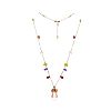 18CT ROSE GOLD MULTI GEMSTONE NECKLACE at Ross's Online Art Auctions