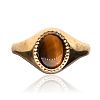 9CT GOLD TIGERS EYE SIGNET RING at Ross's Online Art Auctions