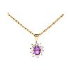 GOLD-TONE AMETHYST & CUBIC ZIRCONIA PENDANT ON CHAIN at Ross's Online Art Auctions
