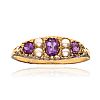 9CT GOLD AMETHYST & PEARL RING at Ross's Online Art Auctions