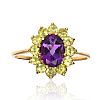 9CT GOLD AMETHYST & PERIDOT RING at Ross's Online Art Auctions