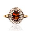 9CT GOLD CITRINE & DIAMOND RING at Ross's Online Art Auctions