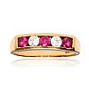 9CT RUBY & CUBIC ZIRCONIA RING at Ross's Online Art Auctions