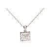 18CT WHITE GOLD DIAMOND PENDANT ON STERLING SILVER CHAIN at Ross's Online Art Auctions
