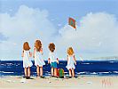 BOYS & GIRLS ON THE BEACH by Michelle Carlin at Ross's Online Art Auctions