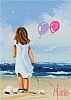 YOUNG GIRL WITH BALLOONS by Michelle Carlin at Ross's Online Art Auctions