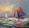 SAILING BY MOONLIGHT by William Cunningham at Ross's Online Art Auctions