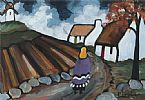 ON THE PATH TO THE WINDMILL by Mary Lou at Ross's Online Art Auctions