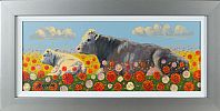 CATTLE AMONG THE FLOWERS by Ronald Keefer at Ross's Online Art Auctions