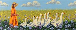 THE GOOSE GIRL by Ronald Keefer at Ross's Online Art Auctions