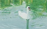 SWAN SWIMMING by Allen M. Foye at Ross's Online Art Auctions