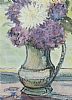 DAHLIAS IN A ROCKINGHAM JUG by Harry McMahon at Ross's Online Art Auctions