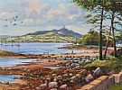 SCRABO TOWER ACROSS STRANGFORD LOUGH by William Yeaman at Ross's Online Art Auctions