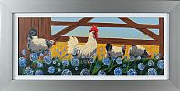 HENS BY THE GATE by Ronald Keefer at Ross's Online Art Auctions
