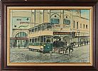 TRAM BY THE ROYAL HIPPODROME by John Whyte at Ross's Online Art Auctions