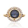9CT GOLD OPAL TRIPLET & DIAMOND RING at Ross's Online Art Auctions