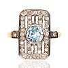 18CT GOLD TOPAZ & DIAMOND RING at Ross's Online Art Auctions