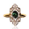 18CT GOLD TOURMALINE & DIAMOND RING at Ross's Online Art Auctions