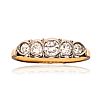 ART DECO 18CT GOLD FIVE STONE DIAMOND RING at Ross's Online Art Auctions