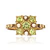 9CT GOLD PERIDOT & PEARL RING at Ross's Online Art Auctions