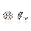 18CT WHITE GOLD DAISY CLUSTER EARRINGS at Ross's Online Art Auctions
