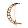 9CT GOLD OPAL CRESCENT MOON BROOCH at Ross's Online Art Auctions