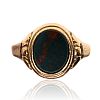 VICTORIAN 9CT GOLD BLOODSTONE RING at Ross's Online Art Auctions