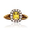 GOLD & SILVER YELLOW SAPPHIRE & DIAMOND RING at Ross's Online Art Auctions