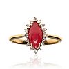 18CT GOLD CARNELIAN & DIAMOND RING at Ross's Online Art Auctions