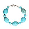 SILVER TONE TURQUOISE BRACELET at Ross's Online Art Auctions