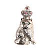 STERLING SILVER EMERALD & RUBY CAT BROOCH at Ross's Online Art Auctions