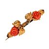 GOLD-TONE CORAL BROOCH at Ross's Online Art Auctions