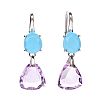 18CT WHITE GOLD TURQUOISE & AMETHYST EARRINGS at Ross's Online Art Auctions