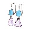 18CT WHITE GOLD TURQUOISE & AMETHYST EARRINGS at Ross's Online Art Auctions